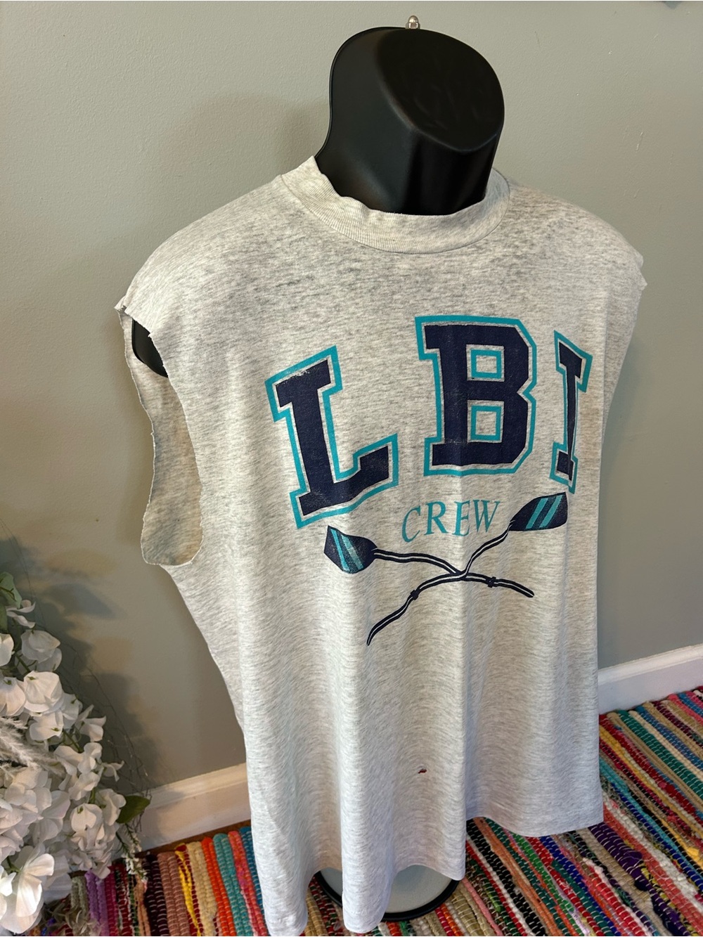 80s LBI Crew Tank Top Rowing Long Beach Island NJ New Jersey Ocean Vintage large - Picture 3 of 6